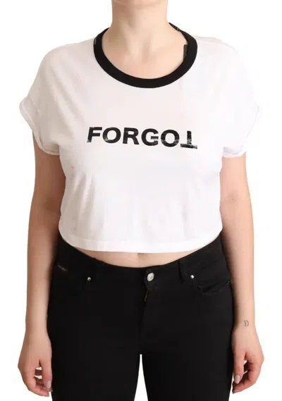 Pre-owned Dolce & Gabbana White Forgot Print Short Sleeves Crop Women's T-shirt ()