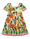 DOLCE & GABBANA WHITE FRUIT PRINT COTTON DRESS