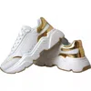 Dolce & Gabbana White Gold Leather Sport Daymaster Sneakers Shoes