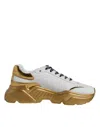 Dolce & Gabbana White Gold Low Top Leather Sneakers Daymaster Shoes