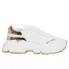 Dolce & Gabbana White Gold Daymaster Leather Sneakers Shoes
