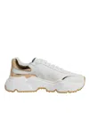 Dolce & Gabbana White Gold Daymaster Leather Sneakers Shoes