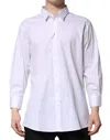 Dolce & Gabbana White Gold Cotton Long Sleeves Men Formal Shirt