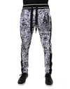 Dolce & Gabbana White Graffiti Polyester Jogger Men Sweatmen's Men's Pants