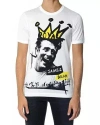 Dolce & Gabbana White Graphic Cotton Short Sleeves Men T-shirt In White