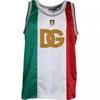Dolce & Gabbana White Green Sleeveless Top Italian Flag Basket T-shirt In Multicolor