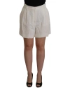 Dolce & Gabbana White High Waist Culotte Cotton Shorts