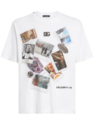 Dolce & Gabbana White Jersey Crew Neck T Shirt