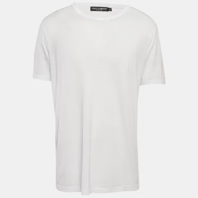 Pre-owned Dolce & Gabbana White Jersey Crewneck T-shirt Xxl