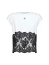 Dolce & Gabbana White Jersey T-shirt With Lace Detail In White