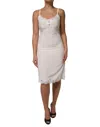 Dolce & Gabbana White Lace Gold Dg Logo Silk Dress Sleepwear