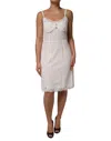 Dolce & Gabbana White Lace Gold Dg Logo Silk Dress Sleepwear