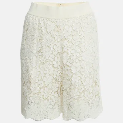 Pre-owned Dolce & Gabbana White Lace Shorts S