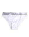 Dolce & Gabbana White Lace Slip Brief Logo Waistband Underwear In White