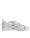 Dolce & Gabbana White Lace Up Low Top Ns1 Sneakers Shoes In Gray