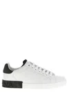 Dolce & Gabbana White Leather Portofino Sneakers In White