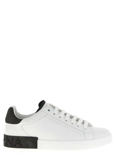 DOLCE & GABBANA WHITE LACE UP SNEAKERS