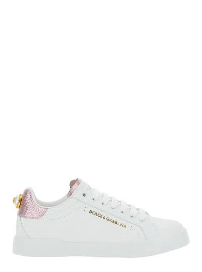 Dolce & Gabbana White Lace Up Sneakers