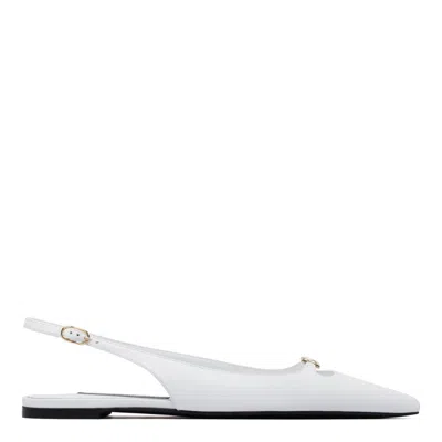 Dolce & Gabbana White Lamb Shoes With Heel