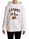 Dolce & Gabbana White L'amore Motive Hooded Women's Sweater In White