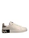 Dolce & Gabbana Leather Classic Low Top Sneakers Women's Shoes In Bianco Argento