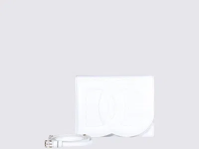 Dolce & Gabbana White Dg Logo Leather Cross Body Bag