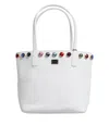 Dolce & Gabbana Leather Crystal Dg Logo Shoulder Tote Women's Bag