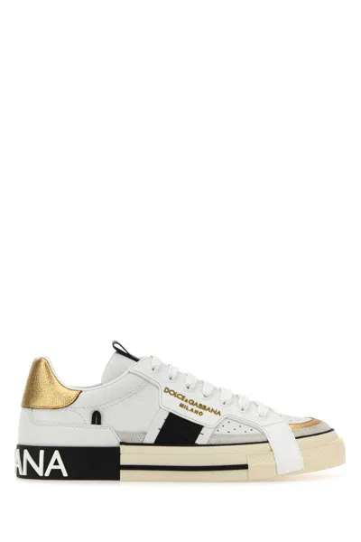 Dolce & Gabbana White Leather Custom 2.zero Sneakers