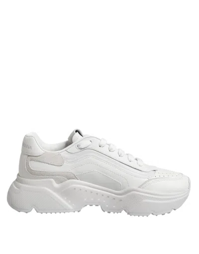 Pre-owned Dolce & Gabbana White Leather Daymaster Low Top Sneakers Men's Shoes ()