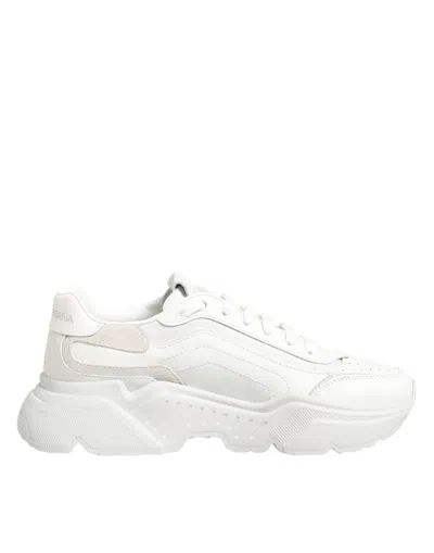 Pre-owned Dolce & Gabbana White Leather Daymaster Low Top Sneakers Women's Shoes ()