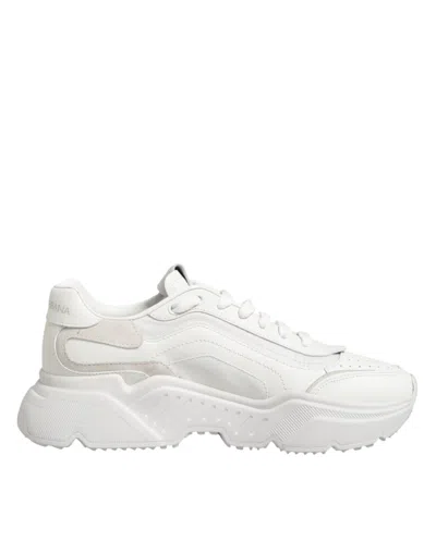 Pre-owned Dolce & Gabbana White Leather Daymaster Low Top Sneakers Women's Shoes ()
