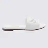 Dolce & Gabbana White Leather Slide With Dg Logo In White