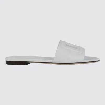 Dolce & Gabbana White Leather Dg Millennials Slides