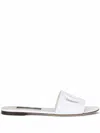Dolce & Gabbana Leather Dg Millennials Slides In White
