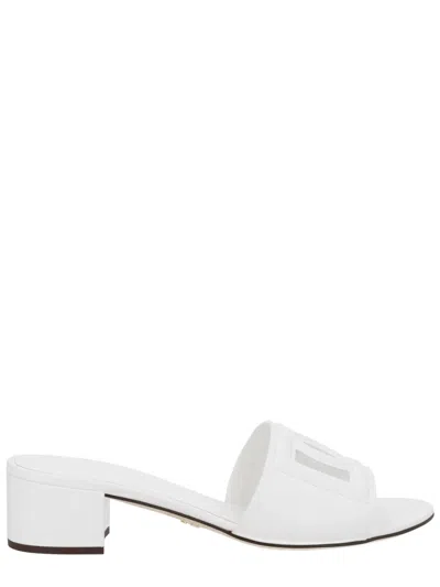 Dolce & Gabbana White Leather Flats