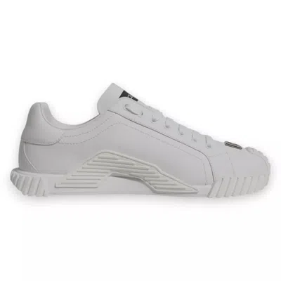 Dolce & Gabbana White Leather Logo Low Top Ns1 Sneakers Men's Shoes