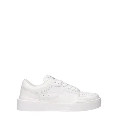 Dolce & Gabbana White Leather Low Top Women's Sneakers