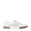Dolce & Gabbana Portofino Woven Leather Sneakers In White