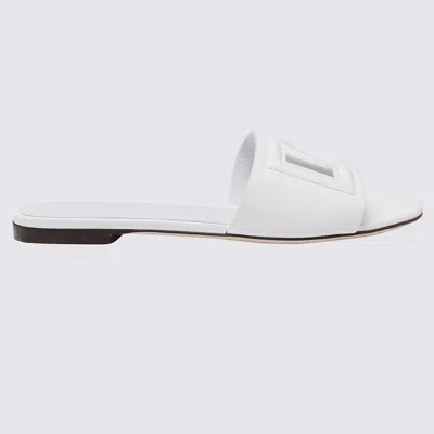 DOLCE & GABBANA DOLCE & GABBANA WHITE LEATHER MILLENIALS FLATS
