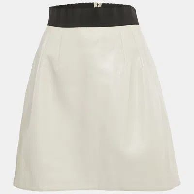 Pre-owned Dolce & Gabbana White Leather Mini Skirt M