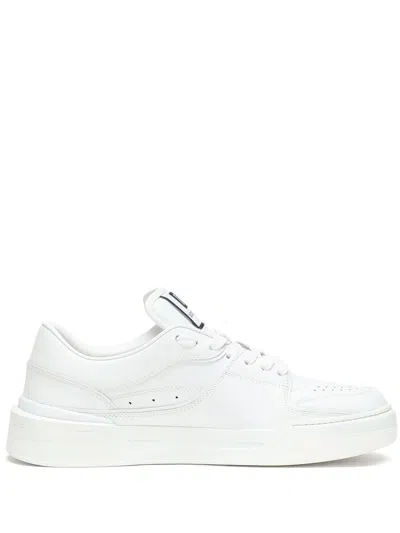 Dolce & Gabbana White Leather New Roma Sneakers