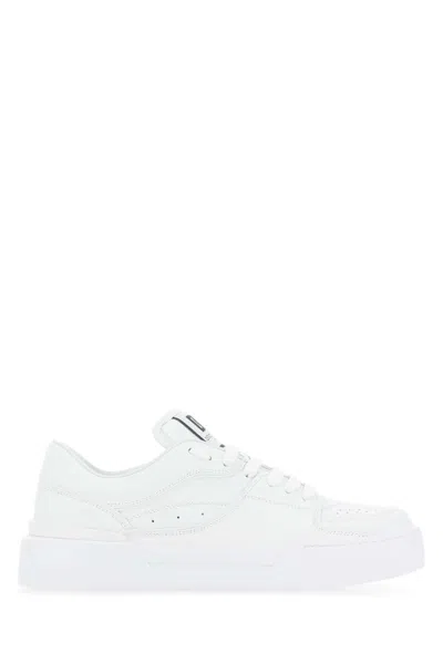 DOLCE & GABBANA WHITE LEATHER NEW ROMA SNEAKERS