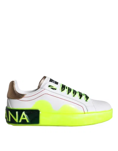 Dolce & Gabbana Portofino Leather Sneakers In Multi