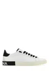 DOLCE & GABBANA WHITE LEATHER PORTOFINO SNEAKERS