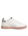 Dolce & Gabbana White Leather Sacred Heart Sneakers Shoes In White