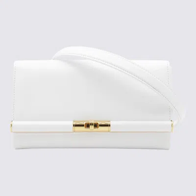 Dolce & Gabbana Marlene Grained Leather Clutch Bag In White