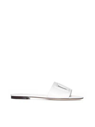 Dolce & Gabbana White Leather Slide