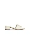 Dolce & Gabbana White Mules With Low Heel And Dg Millennials Detail In Smooth Leather Woman In White