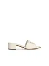 Dolce & Gabbana White Mules With Low Heel And Dg Millennials Detail In Smooth Leather Woman In White