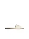 Dolce & Gabbana Leather Dg Millennials Slides In White